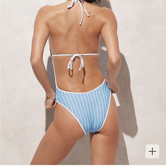 J Crew Cutout one-piece swimsuit in stripe NWT - Picture 3 of 3